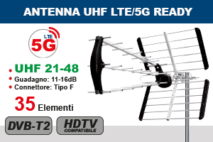 ANTENNA UHF LTE/5G Ready PER DVB-T2
