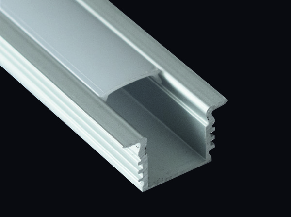 KIT 5pz Profilo alluminio Cartongesso o Incasso, 2m Dissip.22W/m,Inc.12,5mm(23,1x12,74),Cover satin