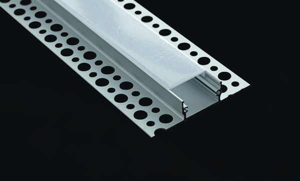 KIT Profilo alluminio x Cartongesso a parete, 2m Dissip.24W/m,Inc.21,7mm H13mm + Cover Satinata