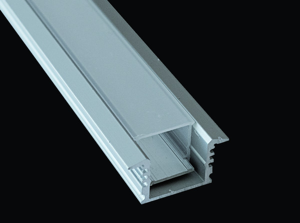 KIT Profilo alluminio 2m Dissip.28W/m, IP65 Da Incasso,Incavo 10,2mm L25,2mm + Cover PMMA resa 90%, imballati singolarmente