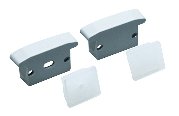 KIT Tappi di chiusura (plastica+silicone), per profilo alluminio IP65 16.LTP5425KS, 5 Coppie con foro centrale e 5 coppie senza foro, Prezzo per KIT