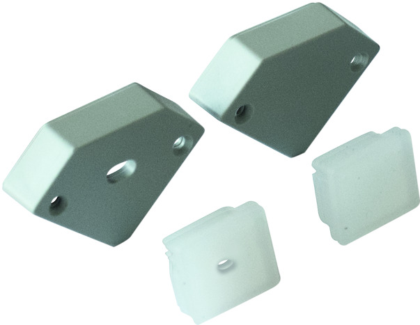 KIT Tappi di chiusura (plastica+silicone), per profilo alluminio IP65 16.LTP5435KS, 5 Coppie con foro centrale e 5 coppie senza foro, Prezzo per KIT