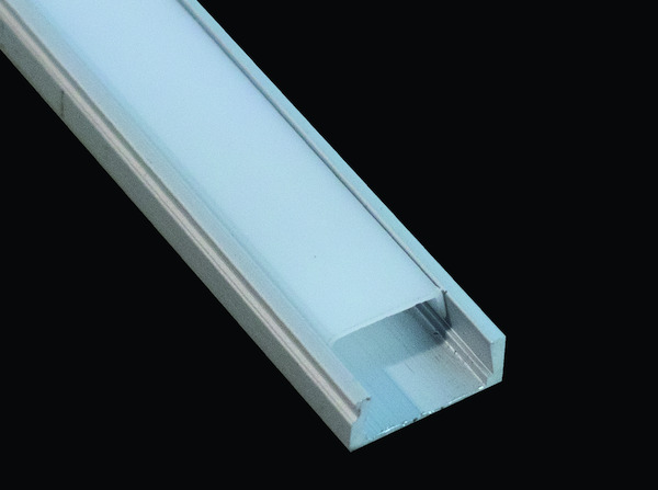 KIT 40pz Profilo alluminio 2m da Parete, Inc.11mm (14.8x6), Cover Satinata 4Staffe 2Tappi, tappi e profilo imballati singolarmente