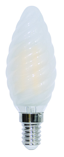 LAMPADA LED C.TORTIGLIONE ST35 serie Filament Frost,E14, 4.5W,FA320°,2700K,220Vac,LM470,CRI80,35*97mm
