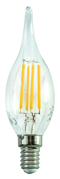 LAMPADA LED C.FIAMMA CF35,serie Filament Trasparente,E14, 2,5W,FA320°,2700K,220Vac,LM250,CRI80,35*120