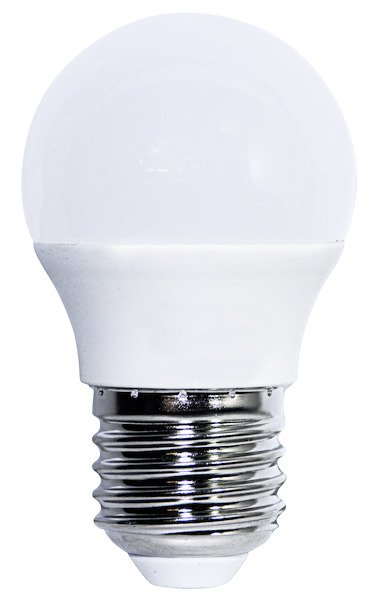LAMPADA LED MINISFERA G45 ST, E27, 4.5W, FA270°, 3000K, 220Vac, LM470, CRI80, 45*77mm BOX