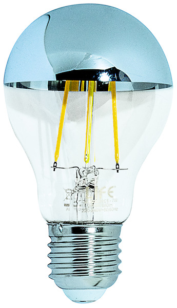 LAMPADA LED A60 serie Filament Top Silver, E27, 7,0W, FA320°,2700K,220Vac,LM680,CRI80, 60x104mm,Box