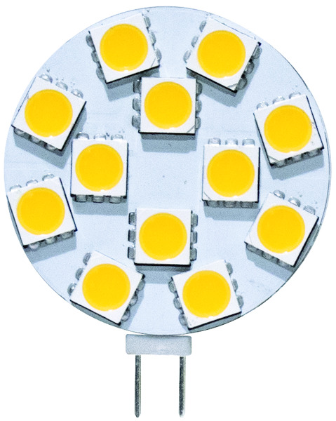 LAMPADA LED G4 a disco, 1.8W, BA120°, 3000K, 12Vdc, LM190, CRI80, 30*43mm BOX