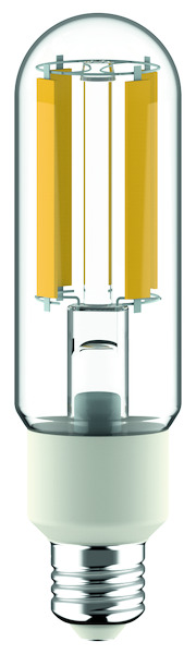 LAMPADA LED T46 serie Filament Trasparente, IP65, E27, 18W, FA320°, 3000K, 220Vac, LM3000, CRI70, 46*173mm