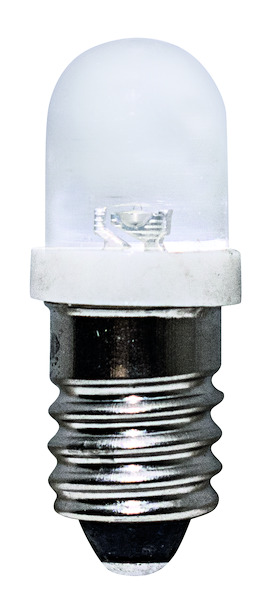 LAMPADA LED E10 BIANCA, 25°, 6500K, 3V, 2.5LM, 75mA, 29x12mm