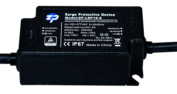 Circuito SPD con protezione sovratensioni 10kV 100-277Vac IP67 per Fari LED (classe di isolamento I)