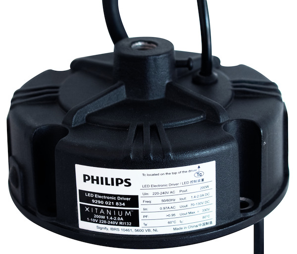 TRASFORMATORE Philips Dimmerabile (1-10V) per LED 200W, 1400-2000mA, 70-130Vdc, In:85-305Vac, IP65, adatto per 39.9HU212009*