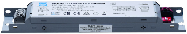 TRASFORMATORE per LED 60W, 350mA, 103-172Vdc, IP20, adatto per 39.9PF13152*