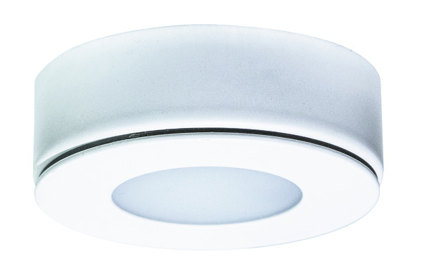 PUNTO LUCE PER MENSOLE, in Alluminio, Incasso e Plafone, 3.3W, 12V, 100°, 3000K, 220LM, Bianco Opaco