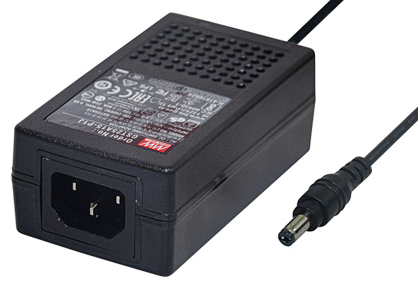 ALIMENTATORE SWITCHING 15Vdc 1,66A (25W), CONNETTORE 5.5X2.1mm GST25A15-P1J MEAN WELL ALIMENTATORE SWITCHING 15Vdc 1,66A (25W), CONNETTORE 5.5X2.1mm GST25A15-P1J MEAN WELL