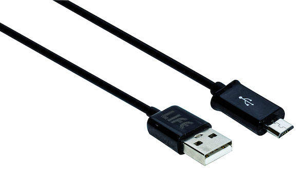 CAVO USB DATI E ALIMENTAZIONE SPINA TIPO A - SPINA TIPO MICRO B, 1,0m, Velocità 480Mbp/s, NERO