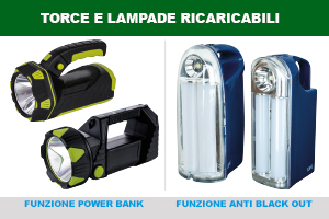 TORCE E LAMPADE RICARICABILI