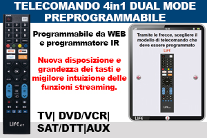 TELECOMANDO UNIVERSALE 4 IN 1 PROGRAMMABILE DA PC o Smart Phone/Tablet