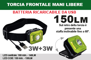 TORCIA FRONTALE MANI LIBERE