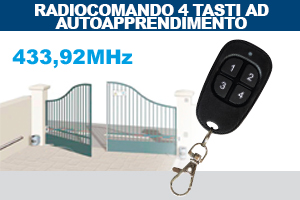 Radiocomando per cancello 4Tasti, 433.92MHz