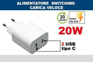 ALIMEN. SWITCH. 2 Porte USB TIPO C