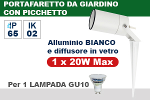 Portafaretto DA GIARDINO CON PICCHETTO per GU10