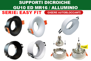 Supporto dicroiche GU10 ed MR16 easy fit