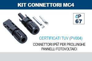 KIT CONNETTORI (SPINA + PRESA) MC4 A CRIMPARE