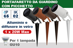 Portafaretto DA GIARDINO CON PICCHETTO per GU10