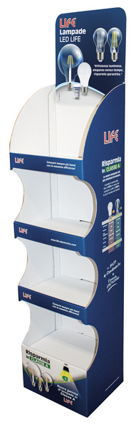 TABELLONE ESPOSITORE LIFE in cartone per lampade LED TABELLONE ESPOSITORE LIFE in cartone per lampade LED