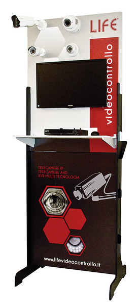 ESPOSITORE CCTV LIFE in legno 75x55x195cm con ripiano ESPOSITORE CCTV LIFE in legno 75x55x195cm con ripiano