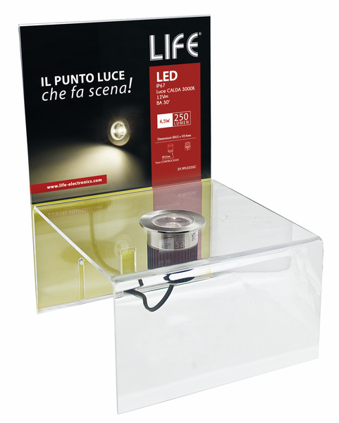 ESPOSITORE LIFE da banco in Plexiglass con PUNTO LUCE 39.9PL0350C ESPOSITORE LIFE da banco in Plexiglass con PUNTO LUCE 39.9PL0350C