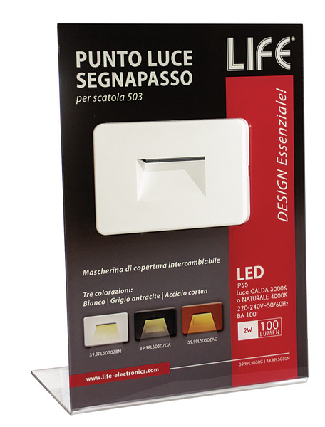 ESPOSITORE LIFE DA BANCO PER PUNTO LUCE DA INCASSO SU SCATOLA 503 39.9PL5030N ESPOSITORE LIFE DA BANCO PER PUNTO LUCE DA INCASSO SU SCATOLA 503 39.9PL5030N