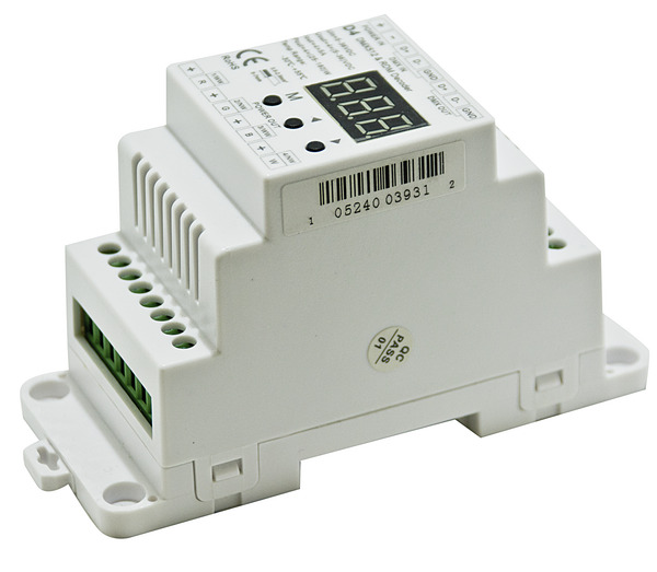 Ricevitore RGBW/Dimmer monocolore da DMX512 a 4CH*5A 12V(240W)/24V(480W) DIN RAIL LIFE512