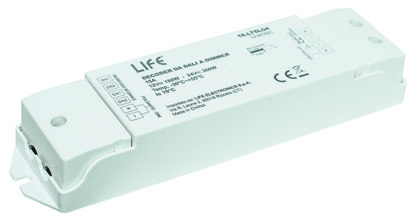 Ricevitore Dimmer monocolore, da DALI a 1CH Dimmer 12V(180W)/24V(360W), pulsante cablato, LIFE512