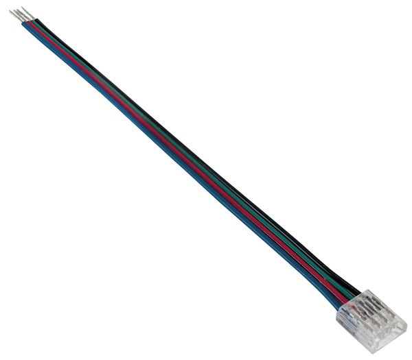 Cavetto alimentazione con giunto ad innesto rapido, per strisce LED RGB SMD PCB da 10mm L10cm Cavetto alimentazione con giunto ad innesto rapido, per strisce LED RGB SMD PCB da 10mm L10cm