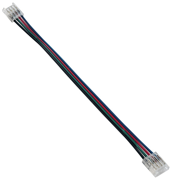 Giunto flessibile ad innesto rapido con cavetto 10cm in mezzo, per strisce LED RGB SMD PCB da 10mm Giunto flessibile ad innesto rapido con cavetto 10cm in mezzo, per strisce LED RGB SMD PCB da 10mm