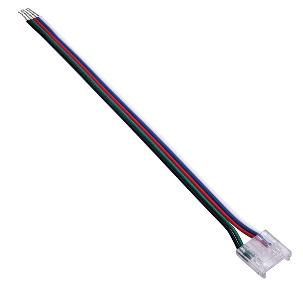 Cavetto alimentazione con giunto ad innesto rapido, per strisce LED COB RGBW PCB da 12mm L15cm Cavetto alimentazione con giunto ad innesto rapido, per strisce LED COB RGBW PCB da 12mm L15cm