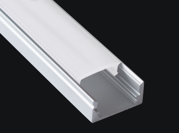 KIT 5PZ Profilo alluminio 2m Dissip.20W/m,Da Parete,Inc.12,2mm(17,1x8,5),Cover Opale 4Staffe 2Tappi KIT 5PZ Profilo alluminio 2m Dissip.20W/m,Da Parete,Inc.12,2mm(17,1x8,5),Cover Opale 4Staffe 2Tappi