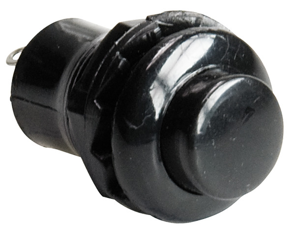 PULSANTE NERO 3A NORM. APERTO IN PVC