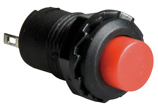 INTERRUTTORE A PULSANTE ROSS.3A 125Vac ON-OFF STABILE IN PVC