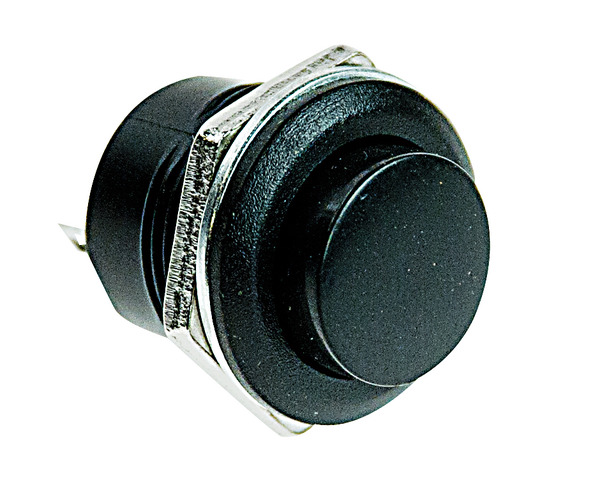 PULSANTE NERO 6A 125Vac NORM.APER. IN PVC