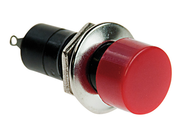 PULSANTE A BOTTONE D.14mm ROSSO 3A 125Vac NORM.CHIUSO