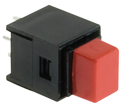 MICROPULSANTE 4 PIN 16mm BOTTONE ROSSO 10x10mm