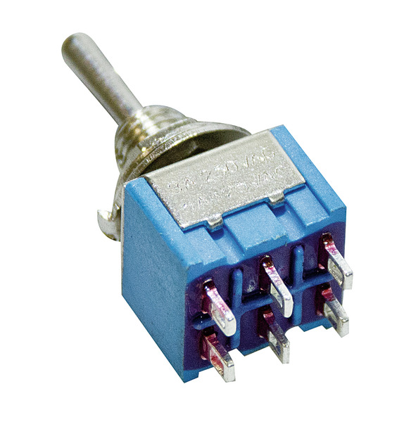 DOPPIO DEVIATORE MINIATURA 6A 125VAC ON-OFF-ON T.S.