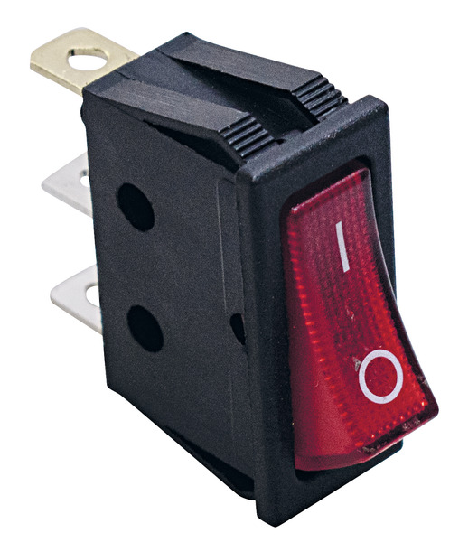 Interruttore luminoso rosso 15A 250V~ T-max 85°C Interruttore luminoso rosso 15A 250V~ T-max 85°C
