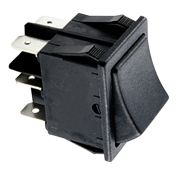 INTERRUTTORE INSTABILE 0-1 TASTO NERO 15A 250Vac MISURE 32x25mm