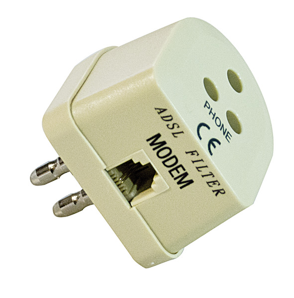 FILTRO SDOPPIATORE ADSL,  1 PR.RJ + 1 SP.Tripolare + 1 PR.Tripolare