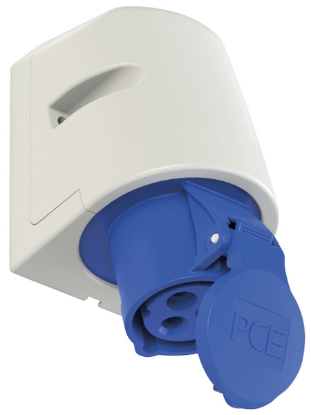 PRESA CEE INDUSTRIALE IP44, 123-6, 32A 230V, 3 POLI, COLORE BLU, MONTAGGIO A PARETE