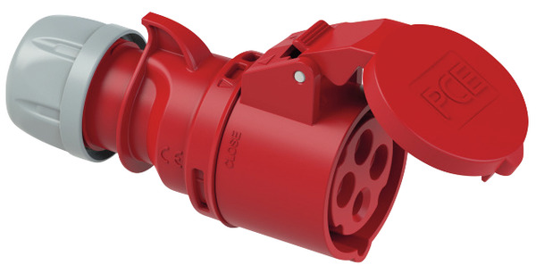 PRESA CEE INDUSTRIALE IP44, 214-6, 16A 400V, 4 POLI, COLORE ROSSO, VOLANTE